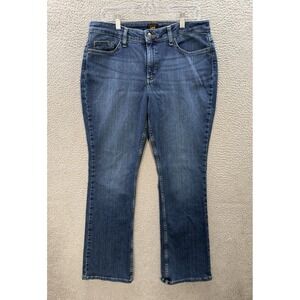 Lee Jeans Womens 12 Long Blue Mid Rise Bootcut Distressed Denim Workwear Western